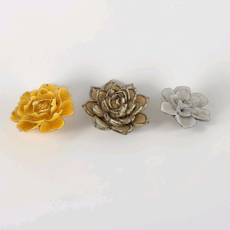 3 Piece Small Flowers Wall Decor, Flower Art Wall Decor
