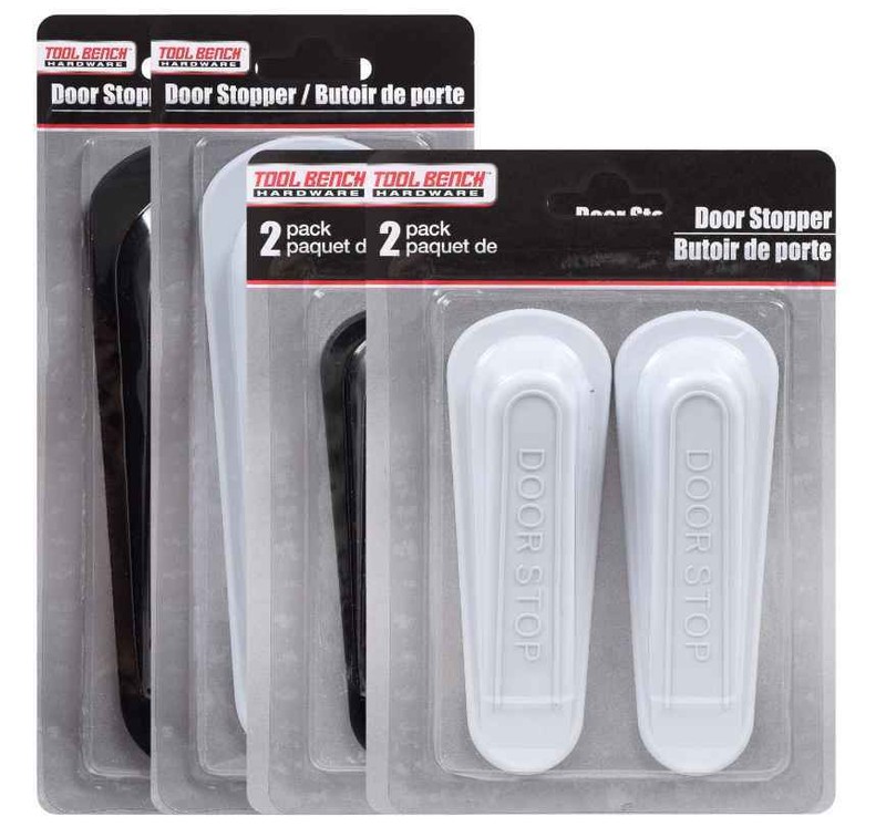 2 - Pack Tool Bench Hardware Rubber Wedge Door Stoppers Black or White Size S, L gallery