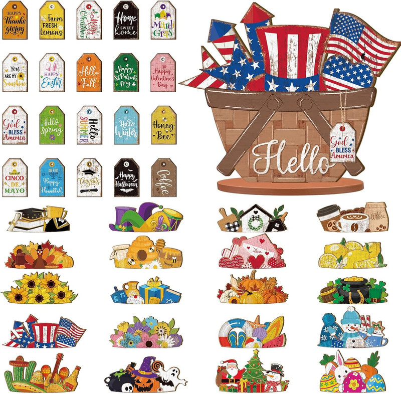 42 Pcs Small Interchangeable Flower Basket Memorial Day Decor Holiday Seasona... gallery