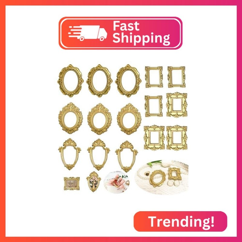 15PCS Vintage Resin Picture Frame - Mini Photo Frame Tiny Antique Frames Small P