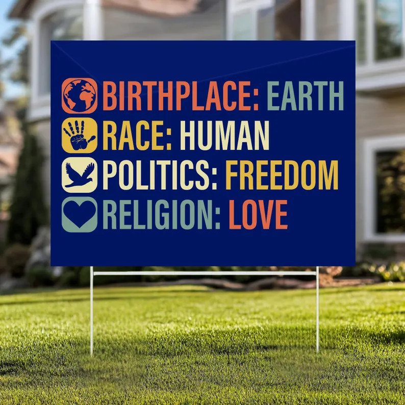 Kindness Equality Yard Sign Resist Social Justice Activism