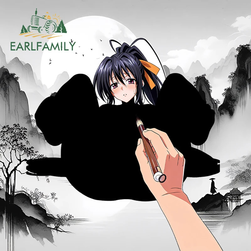 EARLFAMILY Himejima Akeno Car Sticker Creative Refrigerator Car Gadgets Decal