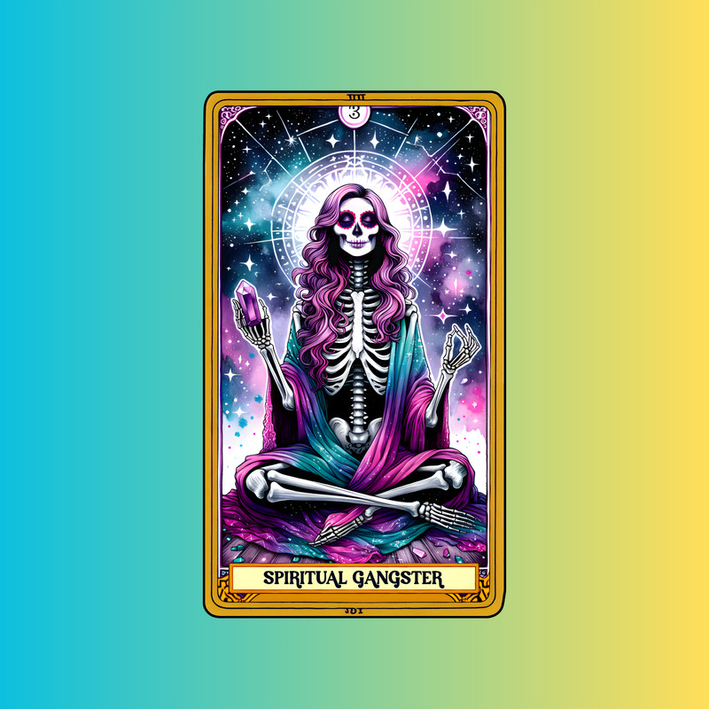 Tarot card sticker vinyl decal skeleton spiritual gangster skeleton funny magic