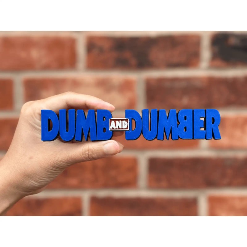 Dumb And Dumber Movie Logo Sign Blue Desk Shelf Decor Collectible Man Cave Gift
