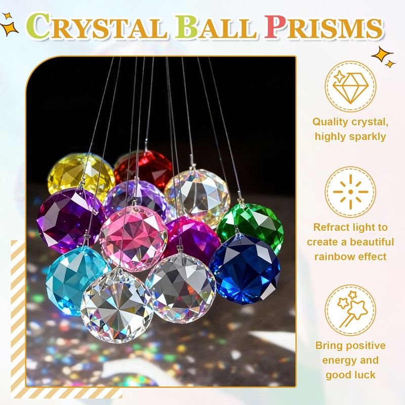 10 Pack 24mm / 0.94Inch Crystal Ball Prisms, Lake Blue gallery