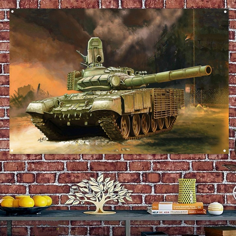 Russia T-72BM Main Battle Tank Poster Banner Panzer Military Art Flag Tapestry