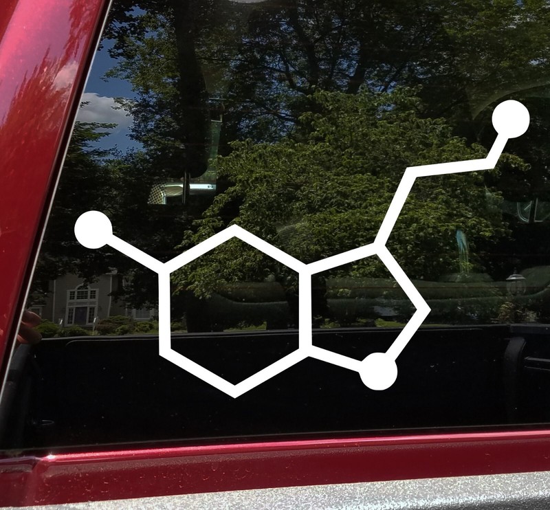 Serotonin Molecular Compound Vinyl Decal V2 - Chemical Structure Die Cut Sticker