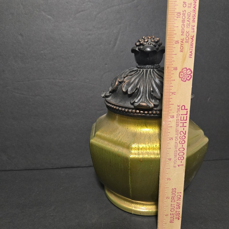 Ornate Ceramic Glass 9" Vase Jar With Lid Decorative Home Decor Hobby Lobby gallery
