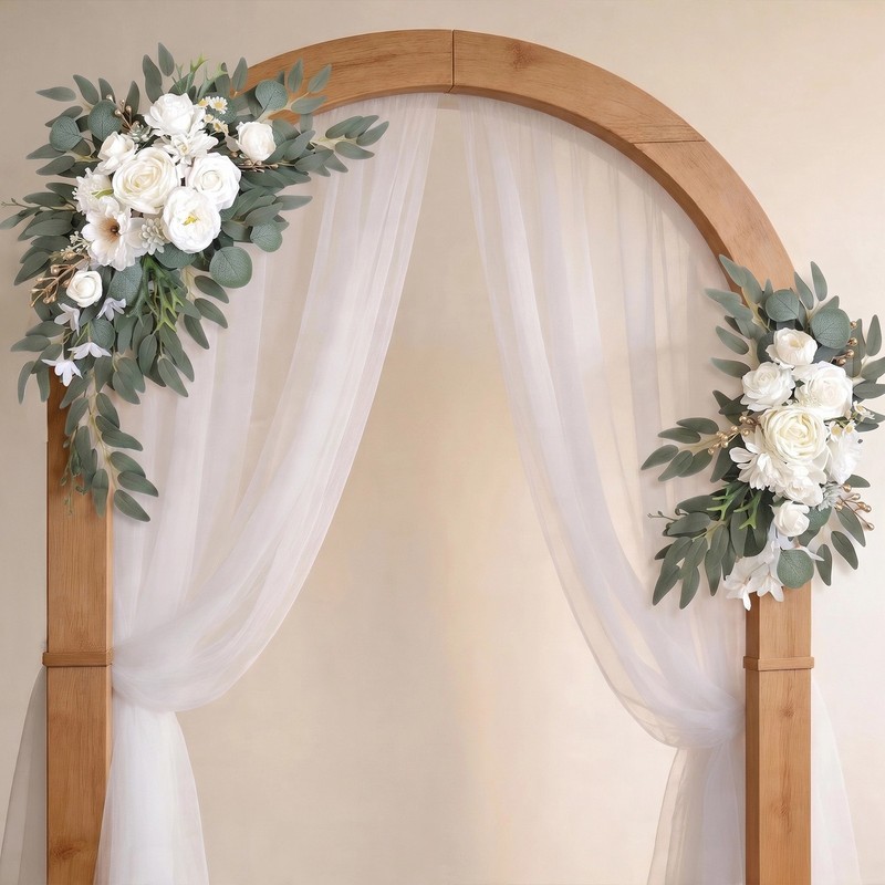 Wedding Arch Flowers (Pack of 2), Artificial Flower for Wedding Decor Garland gallery