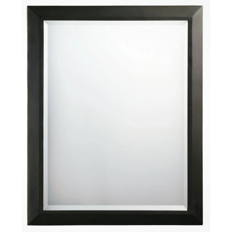 🪞 NEW Kichler Black Steel Bathroom Mirror 24×30 Rectangular Modern Minimalist