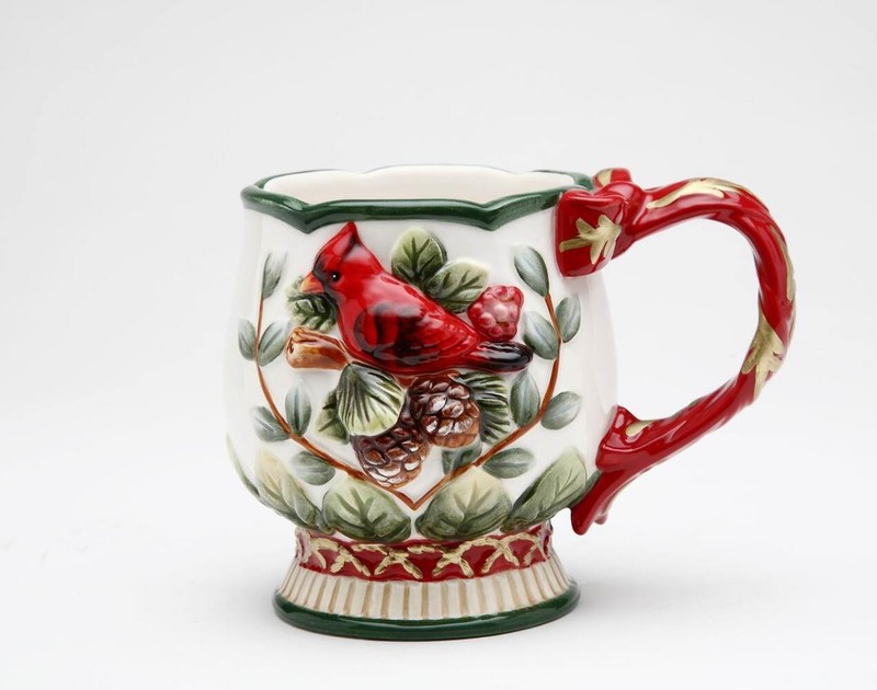 Ceramic Cardinal Bird Christmas Mug, Home Décor, Gift for Her, Gift for Mom, Kit gallery