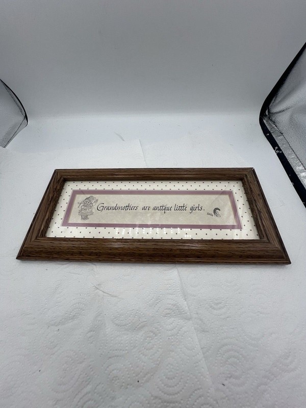 Grandmothers are antique little girls Framed Hanging Wall Picture 12 5/8” X6”