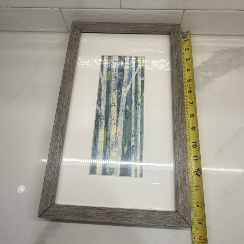 Blue Green Birch Tree Wall Art Julia Purinton Birches In Spring Panel 1 Framed gallery