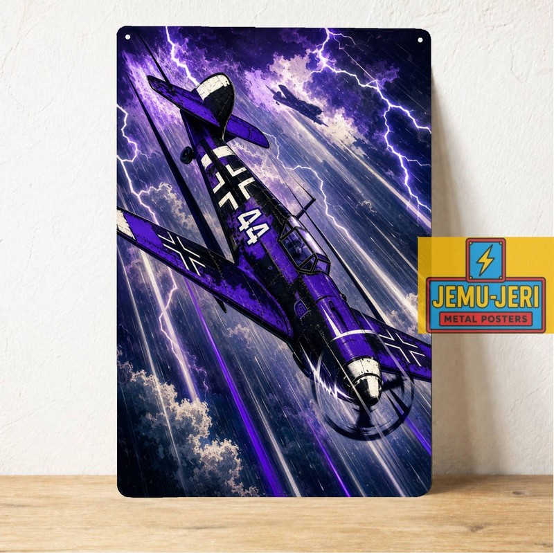 Messerschmitt Bf 109 WW2 Fighter Aircraft Metal Poster Tin Sign 20x30cm