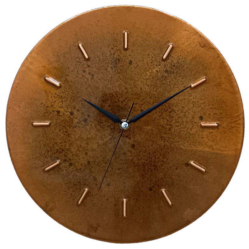 Handmade Rusty Patina Copper Wall Clock Farmhouse Mid Century Modern Wall Decor gallery