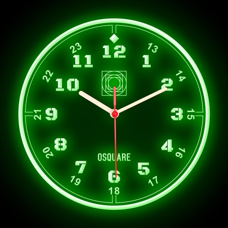 OSQUARE North European Minimalism Interior Design Home Decor Wall Neon Clock 10" gallery