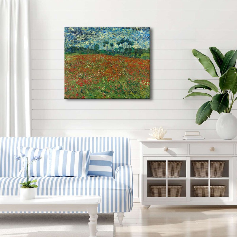 Poppy Field June 1890 Canvas Print Van Gogh Paintings Repro Wall Art Home Decor gallery