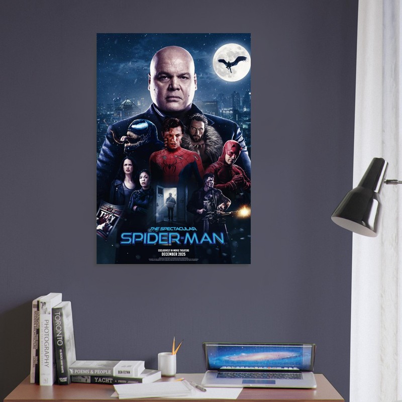 THE SPECTACULAR SPIDER-MAN 2025 MARVEL SUPERHERO ENSEMBLE FAN ART POSTER