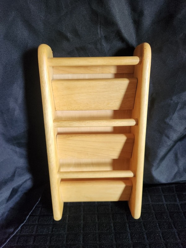 Vintage Solid Wood Letter Holder Three-Tiered Slots • Wall Hanging • 13¼”×6¾”