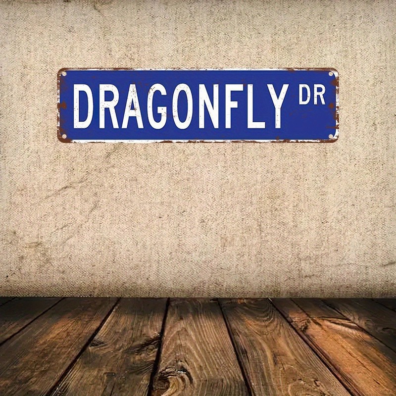 Dragonfly DR Vintage Street Style Metal Sign Farmhouse Garden Wall Decoration