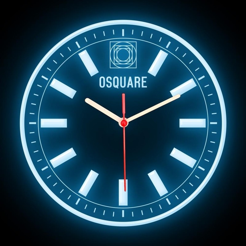 OSQUARE North European Minimalism Interior Design Home Decor Wall Neon Clock 10" gallery