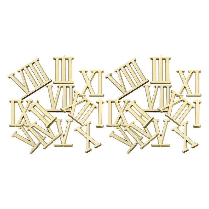 2 Sets Roman Numeral Clock Numbers Electroplated Hands Components for Making gallery