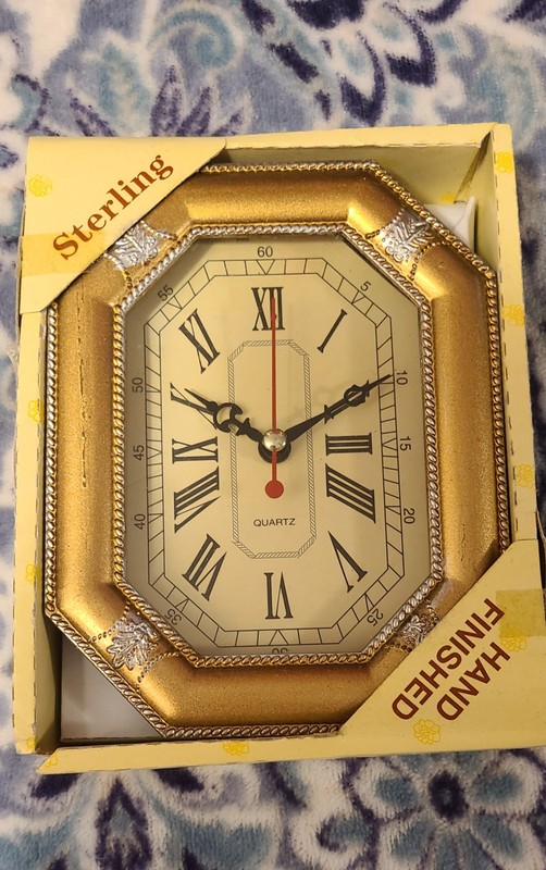 3 1/2" X 5" Sterling Antique Hand Finished Clock New In Original Packaging gallery