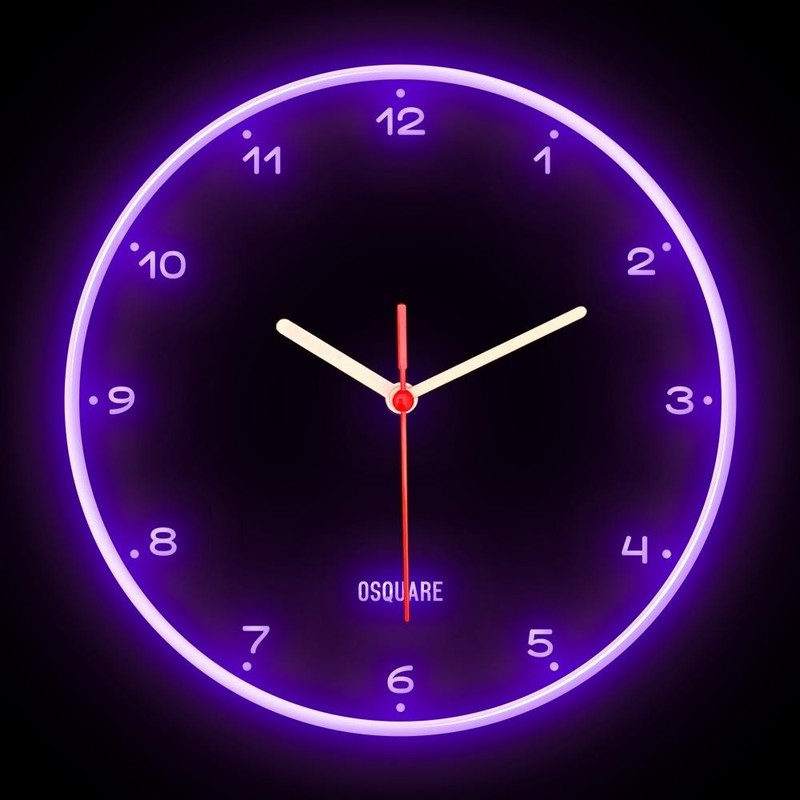 OSQUARE Minimalism North European Modern Interior Design Flexible Neon Clock 10" gallery