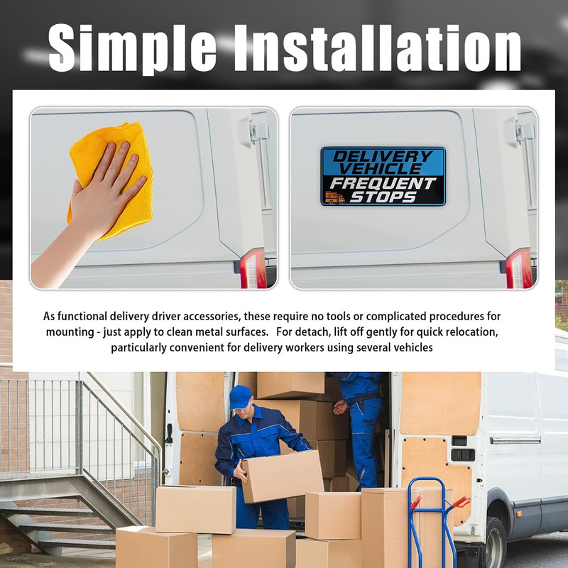 2PCS Reflective Delivery Driver Magnet Car Sign Frequent Stops 9x4 Vehicle gallery