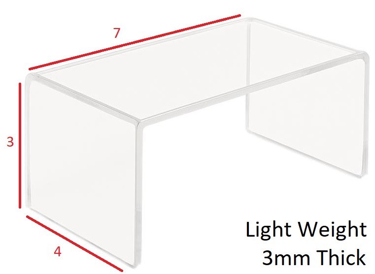 T’z Tagz Multi-Thick Clear Acrylic Risers Display Stand Listing 7x4x3 Lot of 12