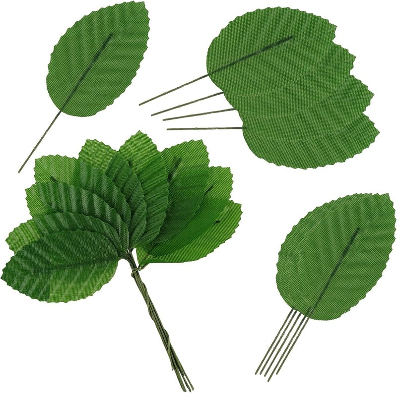 Elegant Bulk Artificial Leaves Set: 200 Pcs in Dark Green, Green & Silver