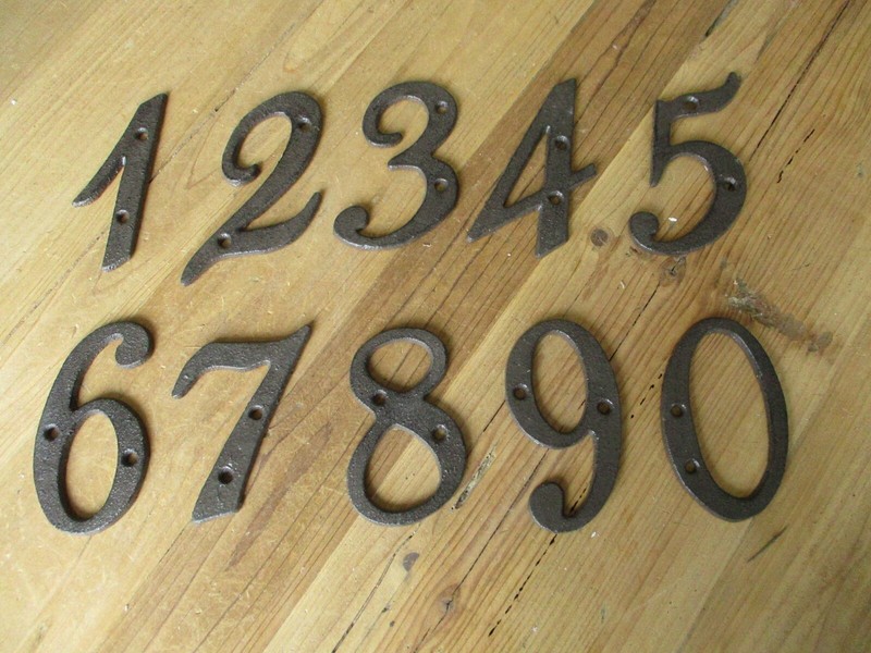 Cast Iron House Numbers Street Address Cursive Rustic Pick #’s from 0-9 # Metal