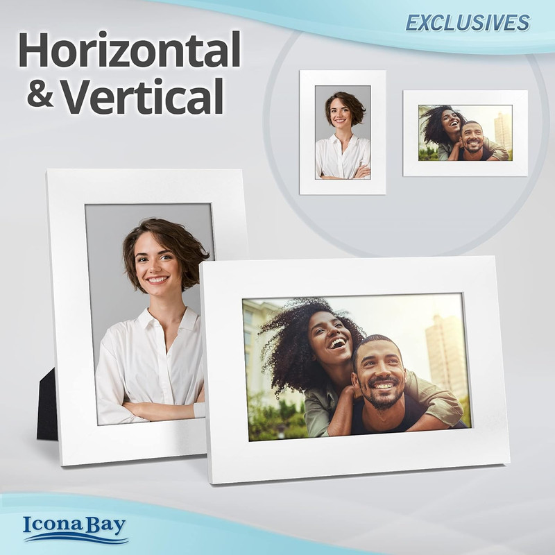- 4x6 Picture Frames - White, 3 Pack - Sturdy Wood Composite Photo Frames - Slee gallery