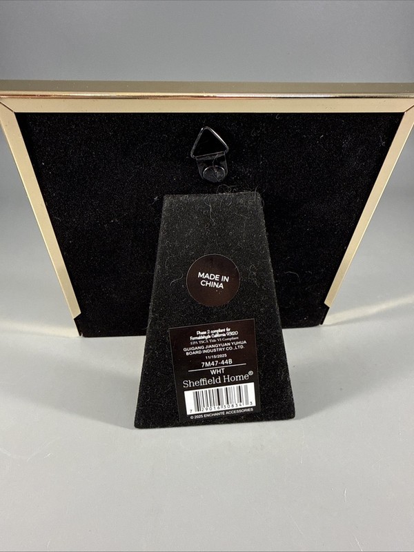 SHEFFIELD HOME White Gold 5” X 5” Picture Frame with Gold Paw Print 3.5” Picture gallery