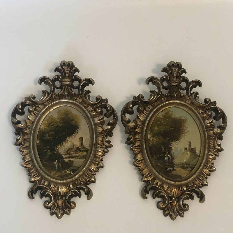 Burwood Products Ornate Landscape Pictures (Pair )