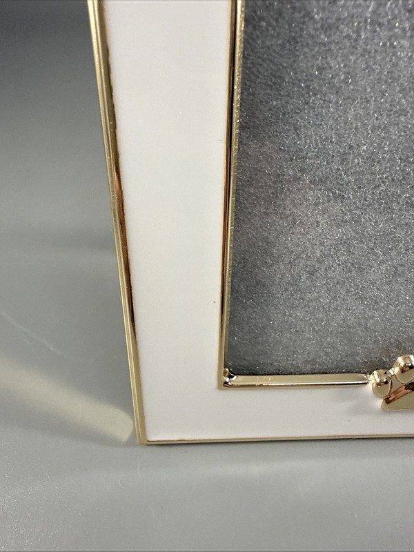 SHEFFIELD HOME White Gold 5” X 5” Picture Frame with Gold Paw Print 3.5” Picture gallery