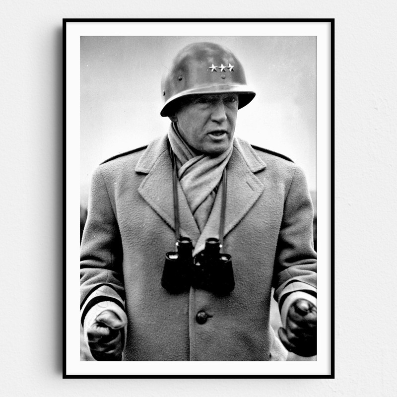 General George Patton World War Two USA America History Wall Art Poster Print