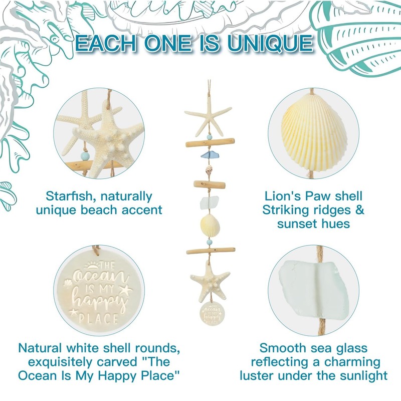 Coastal Wall Decor – Beach Wall Art Handcrafted with Driftwood,Starfish,Conch... gallery