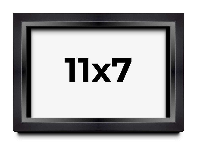 11×7 Shadow Box Frame Black | 1.25 inches Deep Real Wood Contemporary Shadowbox