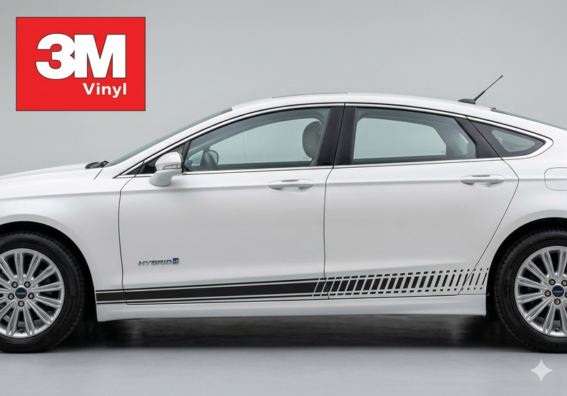 Strobe Rocker Panel 3M Vinyl Sticker Graphic Decals Stripe 2016 Ford Fusion