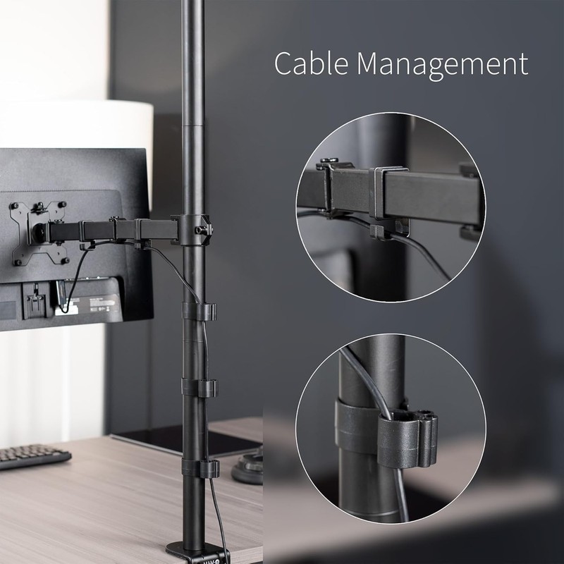 Extra Tall Single Monitor Desk Mount, 39 inch Pole VESA Stand for 13 to 32 inch gallery
