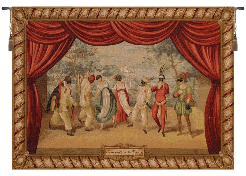 Comedy of Art French Tapestry 28×38 in Jacquard Woven Decorative Wall Tapestry