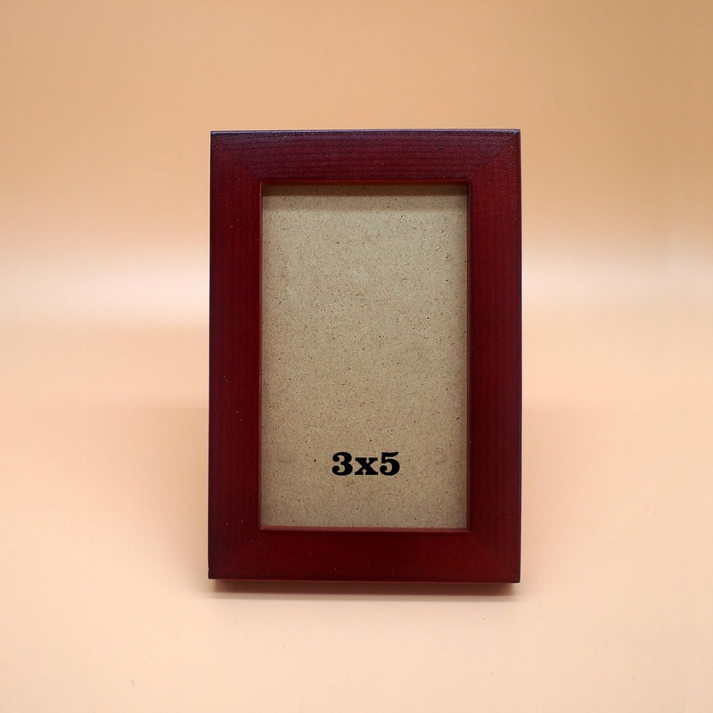 3X5 Inch Solid Wood Picture Frames Red | Acrylic Front | Back Loading Design | H