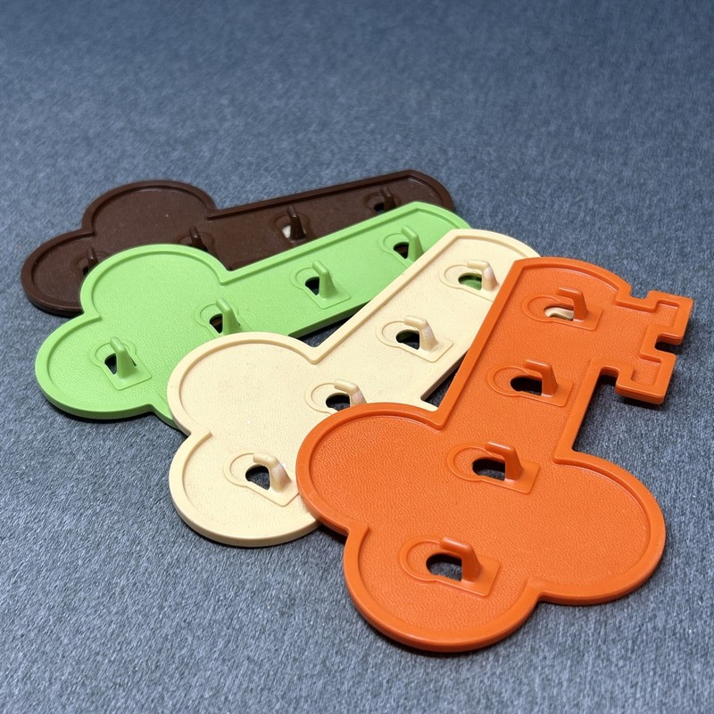 4pc Vintage Tupperware Gadgets Wall Key Holder Bundle Orange Yellow Green Brown