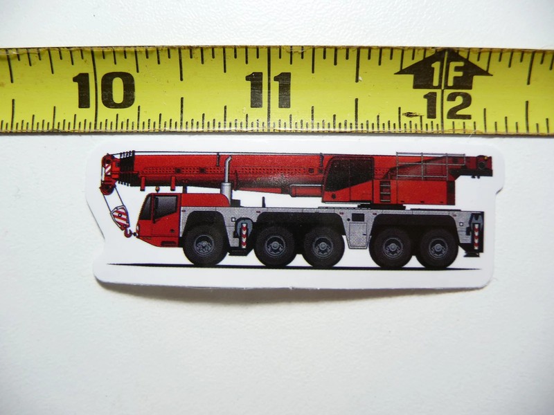 LEFT TRUCK MOUNTED CRANE SMALL STICKER DECAL CONSTRUCTION DEVELOPMENT MACHINERY