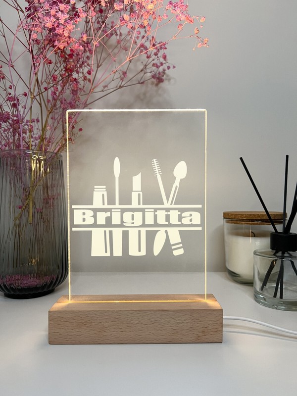 Personalized LED Light Up Desk Lamp Stand MakeUp Girls Hair Stylist Beauty Women gallery
