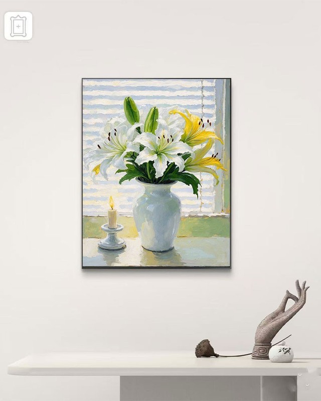 Premium White Lily Reproduction Print Large Canvas Wall Art Office 12*18 gallery