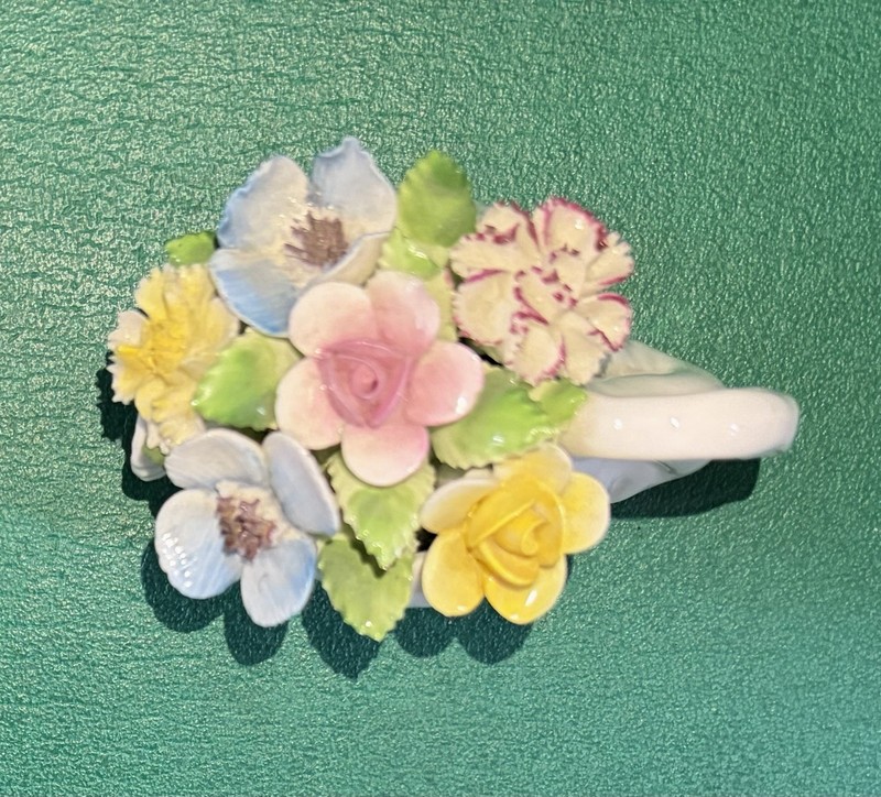 Royal Doulton Floral Swan Figurine - Vintage Bone China Collectible Sticker Mark gallery