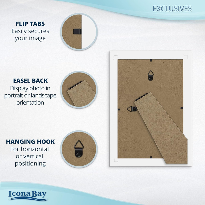 - 4x6 Picture Frames - White, 3 Pack - Sturdy Wood Composite Photo Frames - Slee gallery