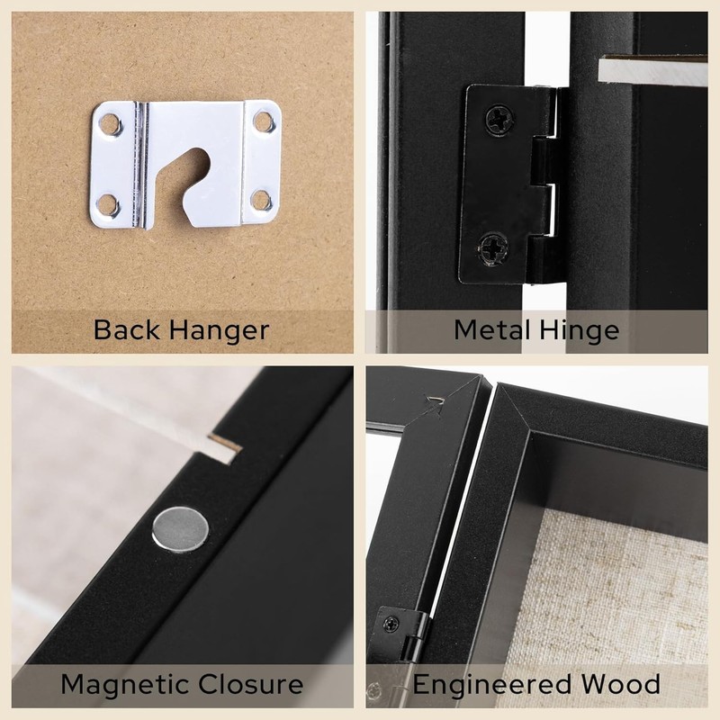 11x14 Shadow Box Display Cases Frame with Removable Clear Shelves Glass Door gallery
